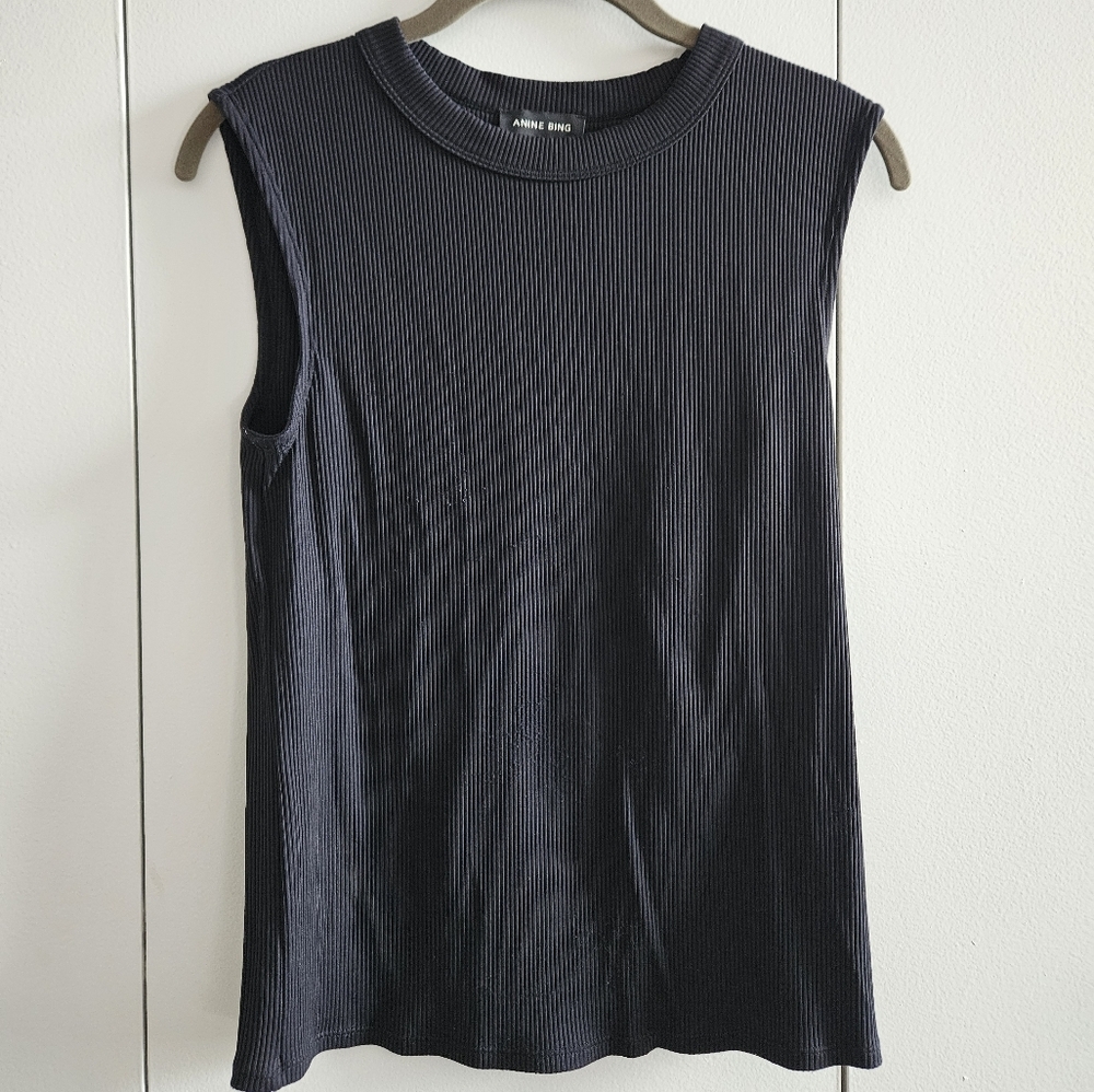 Anine Bing Black Sleeveless Top Size M